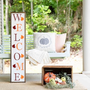 Fall Welcome Wooden Porch Sign | Fall Entry Sign | Fall Porch Leaner | Fall Decor for Porch | Outdoor Fall Signs | Fall Outdoor Decor |