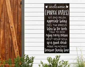 Outdoor Wood Sign for Porch | Wood Sign for Deck | Deck Rules Wood Sign | Deck Signs | Personalized Porch Sign | Porch Rules Signs |