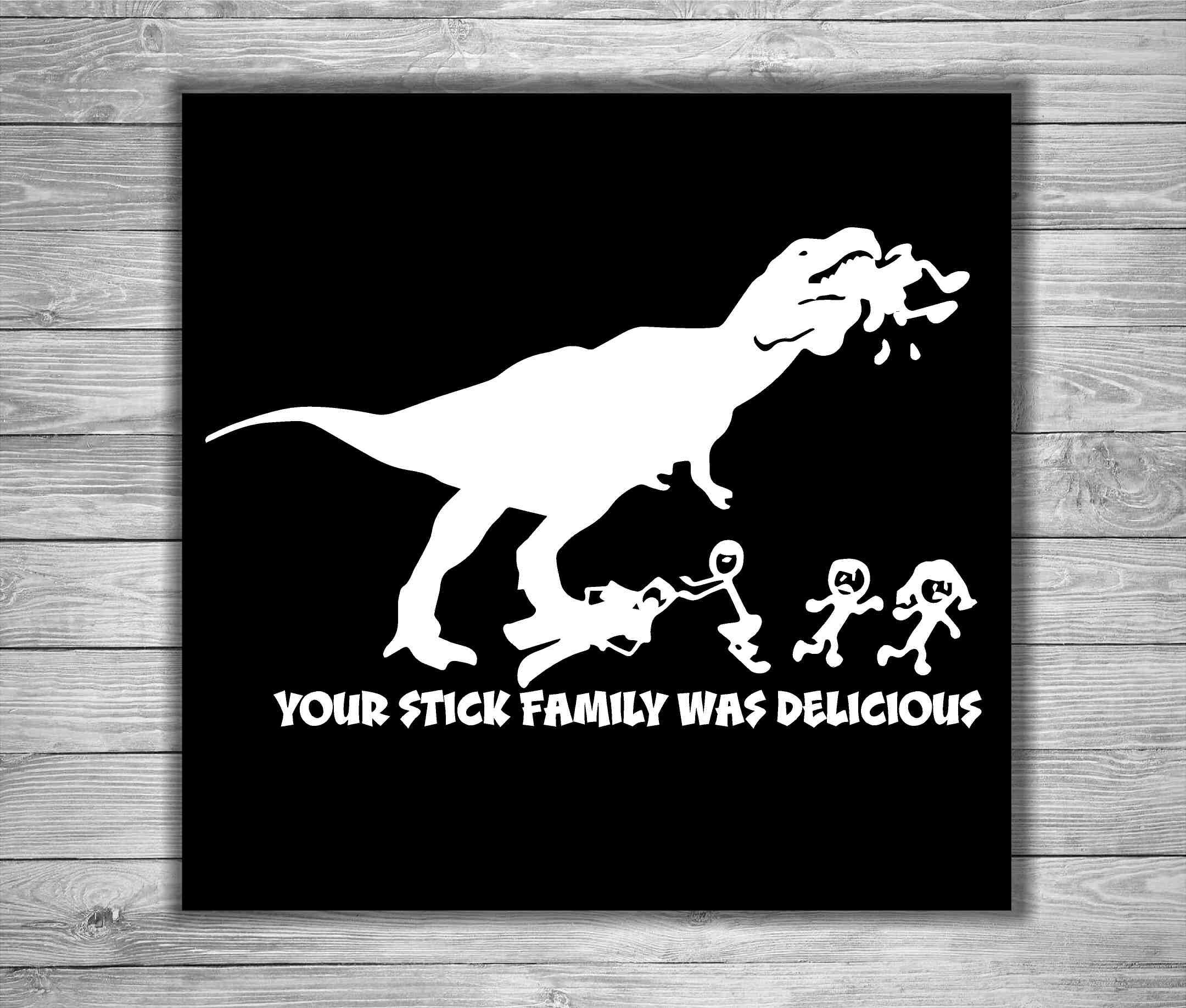 Dinosaur Stick Family Car Decal Dinosaur Decal Funny Car Etsy UK