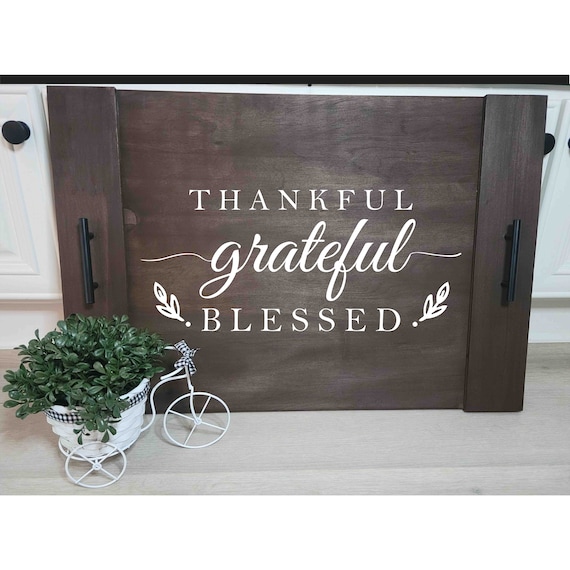Grateful Thankful And Blessed Wood Engraved Noodle Board - Stove