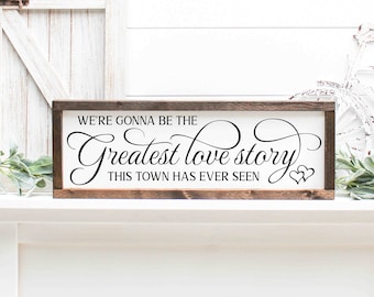 Greatest Love Story Framed Wood Sign | Wood Home Decor | Inspirational Wood Sign | Wood Sign for Home | Farmhouse Wood Sign | Wedding Gift