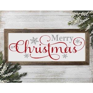 Merry Christmas Simple Wood Sign | Christmas Home Decor | Trendy Christmas Signs | Christmas Sign for Home | Tabletop Christmas Sign