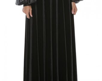 FREE SHIPPING Black Velvet Maxi Skirt