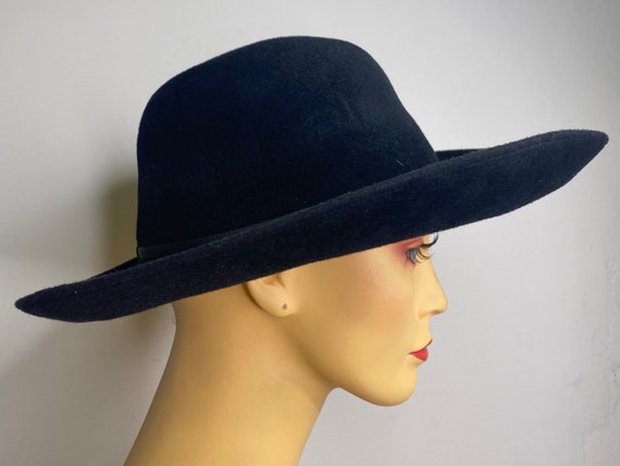 Vintage Black Galanos Gaucho Felt Hat