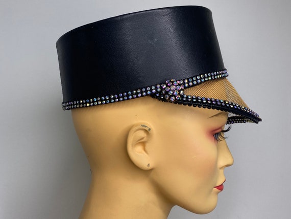 Vintage Kokin Leather Majorette Hat Military style