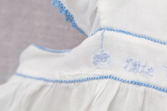 6-12 Months: Vintage Baby Pinafore, White Cotton … - image 8