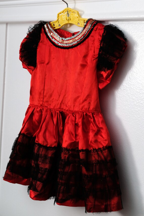 2T: Satin Tulle Ruffled Party Dress, Sequin Trim,… - image 2