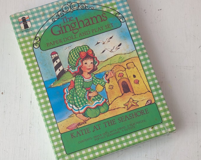 Vintage the Ginghams Paper Doll and Play Set, Katie at the Seashore, by