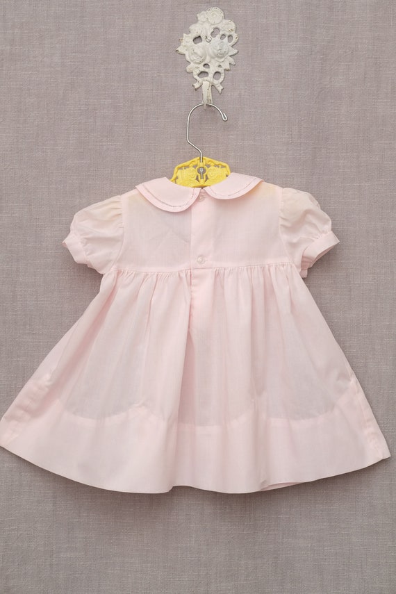 6 months: Vintage Pink Smocked Baby Dress with Fl… - image 7