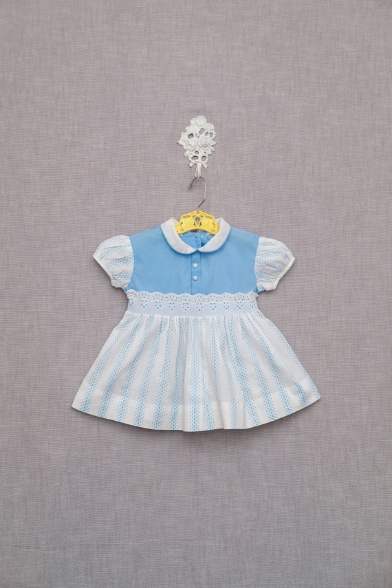 pale blue peter pan collar dress Inspire Chic Women's Vintage Peter Pan Collar Contrast Half Placket Long Sleeve A-Line Swing Short Dress L Light Blue, Size: Large