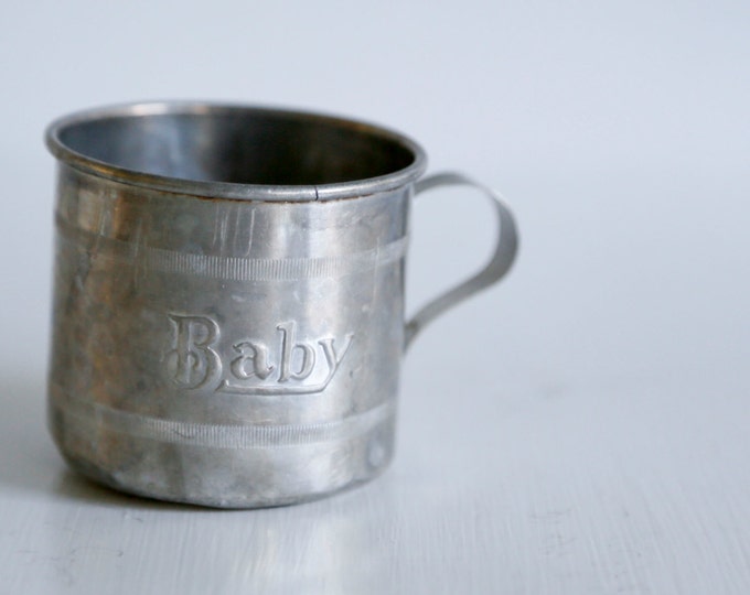 Vintage Baby Cup, Aluminum Tin Cup With Handle Says baby Etsy