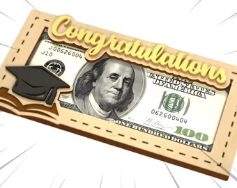 Graduation Money Holder | Congrats Grad Money Holder | Wooden Graduation Money Holder | Graduation Cap Gift | Class of 2026