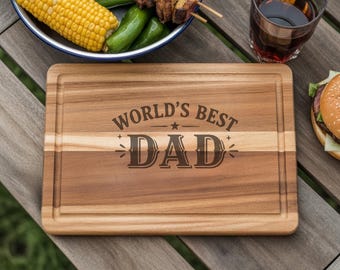 Personalized Engraved Cutting Board for Dad | Father’s Day Gift | Custom Wood Cutting Board | Dad BBQ Gift | Gift for Grandpa