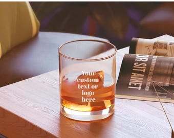 Custom logo or text whisky glass