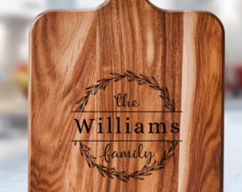 Custom Engraved Charcuterie Board | Personalized Monogram Serving Board
