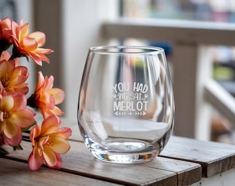 Engraved Stemless Wine Glasses