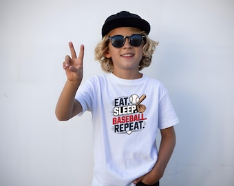 Youth Baseball Tshirt: Eat. Sleep. Baseball. Repeat