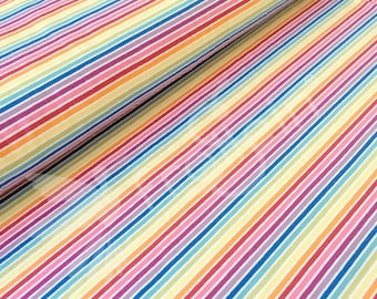 Sweater Fabric Loose Knit Jersey Fabric Colorful Geometry Rainbow Color by the Yard