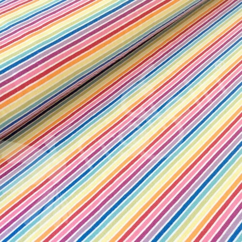 Bold Rainbow Stripes Fabric Tiny Rainbow Stripes 2 by Etsy