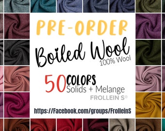 Boiled Wool Fabric in 50 colors 100% Wool Pre-order