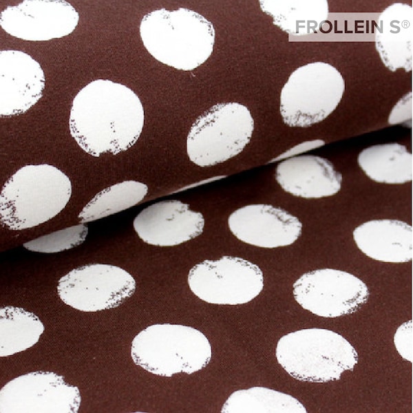 Organic Sweat Brushed - Mellow Dots - Chocolate Brown