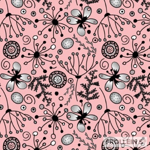 Organic Cotton Jersey Fabric - Blossom - Rose