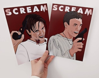Scream - Billy Loomis & Stu Macher - A5 Art Prints Set