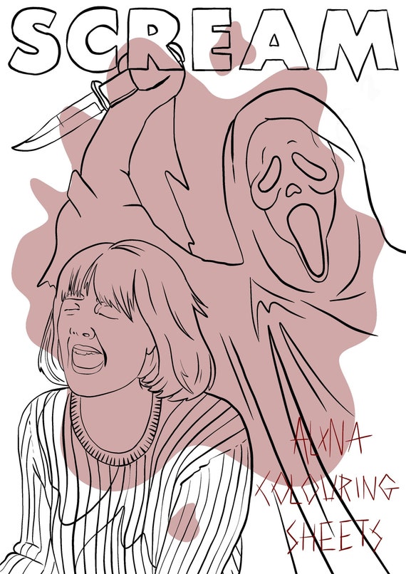 Scream Ghostface Colouring Sheet DOWNLOADABLE PDF - Etsy