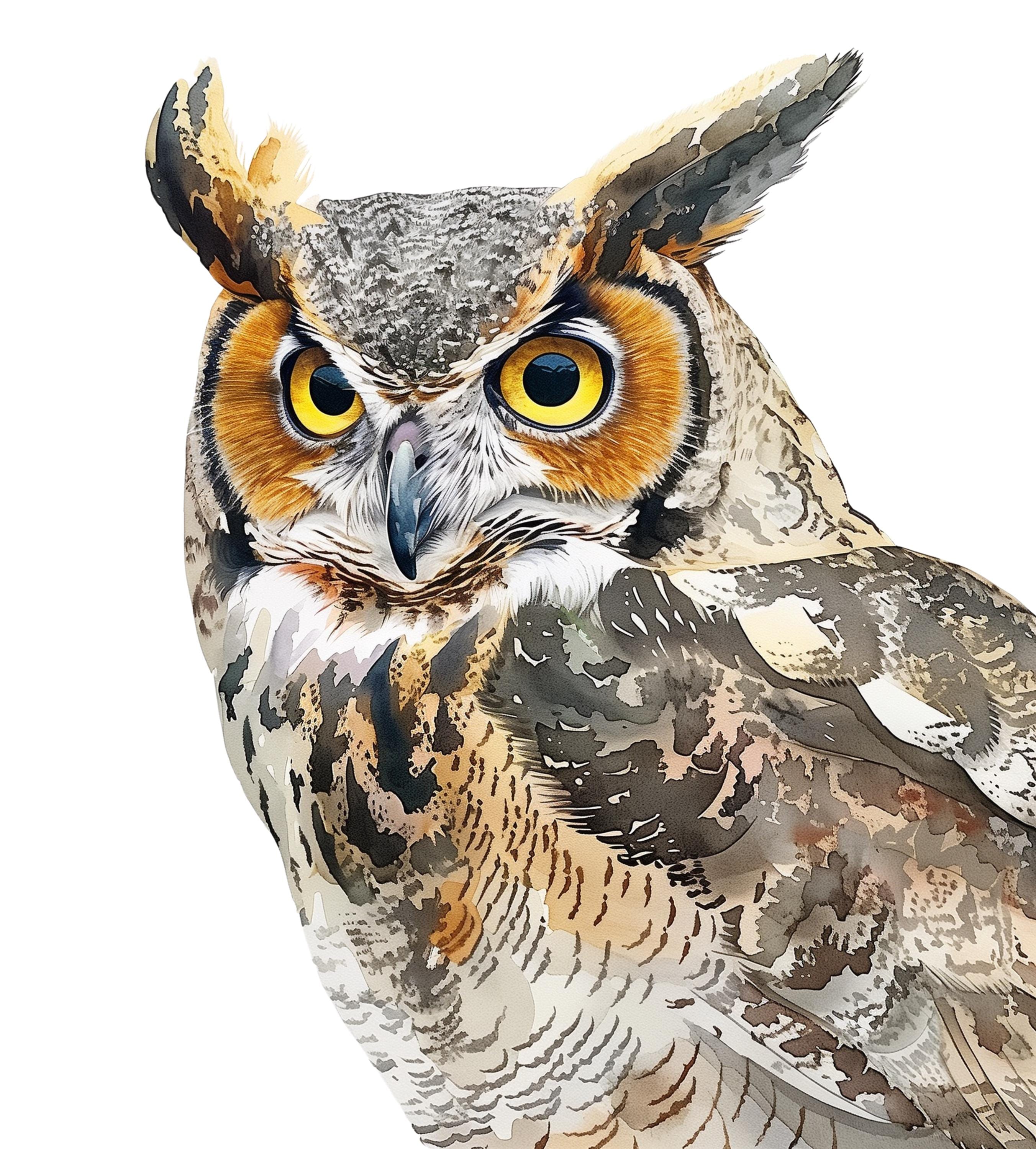 Owl PNG Printables Set Of Four Owls Digital Illustrations With Transparent Backgrounds Wildlife Wate