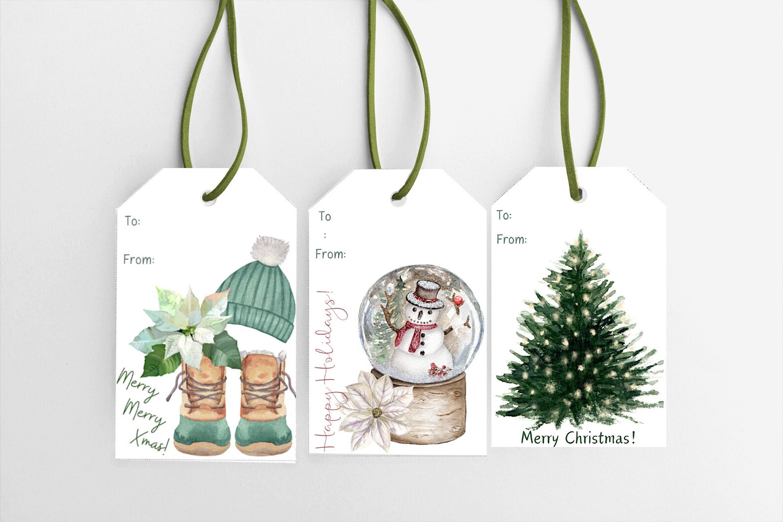 Christmas Things Gift Tags 3 Sheets of Printable Present Tags