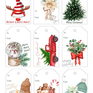Christmas Things Gift Tags 3 Sheets of Printable Present Tags ...