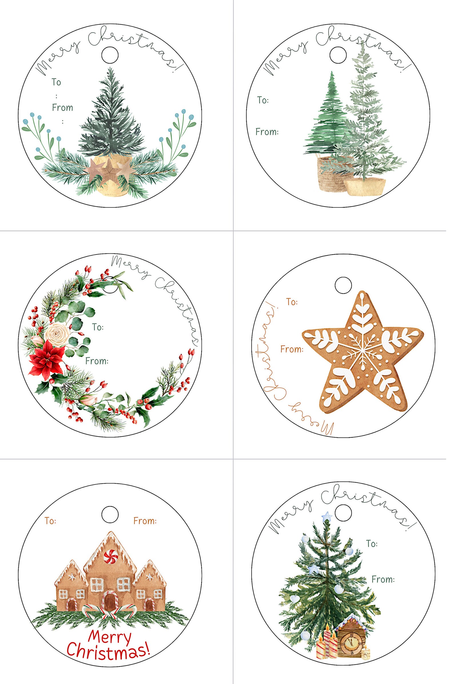 Christmas Things Gift Tags 3 Sheets of Printable Present Tags