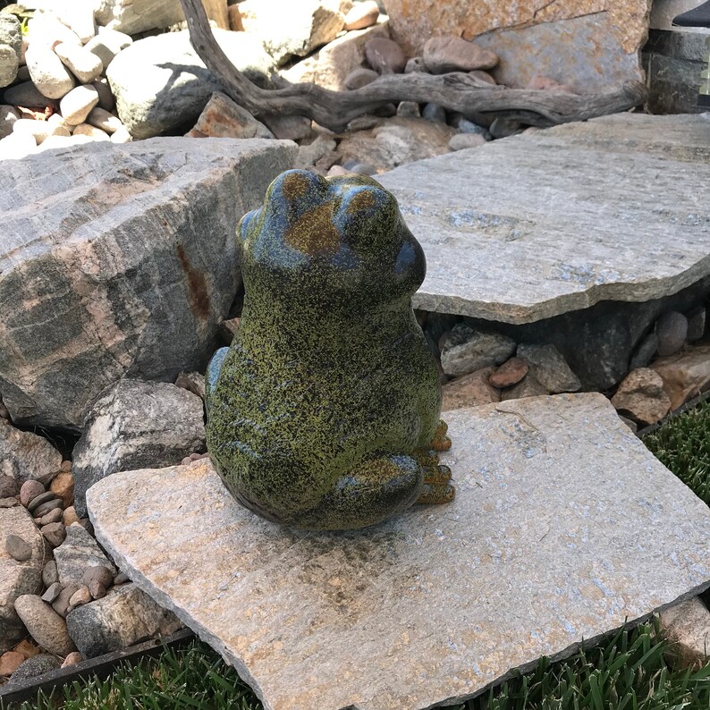 Concrete Statues Frog Gift Concrete Patio Frog Statue Hand Etsy