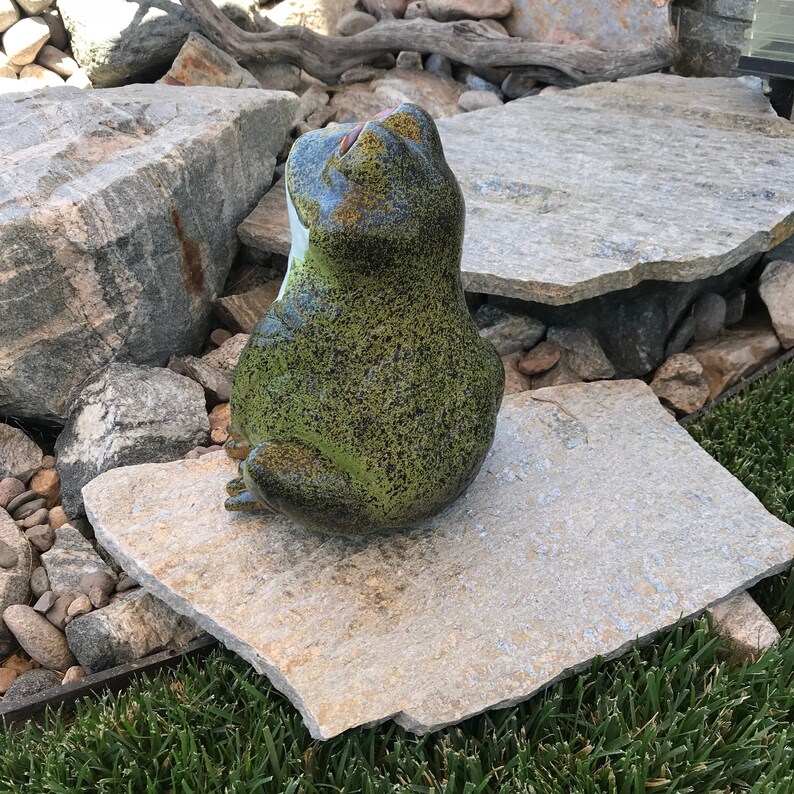 Concrete Statues Frog Gift Concrete Patio Frog Statue Hand Etsy