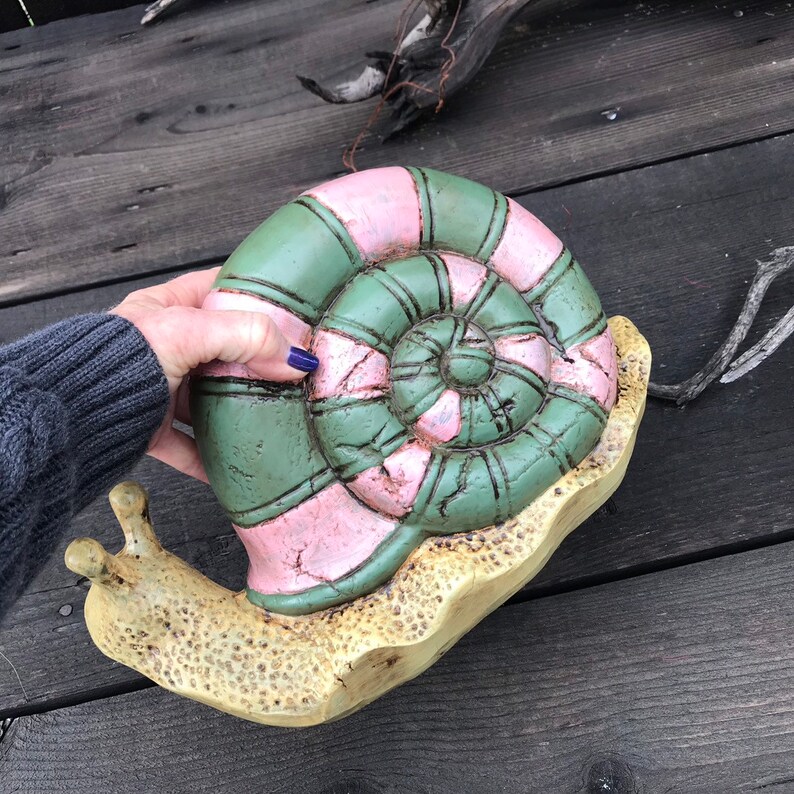 Ceramic Statue Snail Statue Totem Arboretum Snail Statue | Etsy