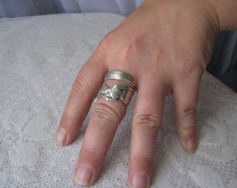 Spoon Ring, Silverware Jewelry, Ring, Disney Ring, Disney, Vintage Silver Plate Spoon, Mary Poppins, by Oneida Ltd. 1964