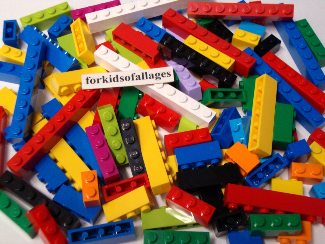100 Lego Bricks All Single Stud Wide Brick Mix Bulk Lot Only