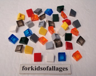 40 Lego Sloped Tiles / Roof Finishing Plates - 1x1 Stud Size - Smooth Legos