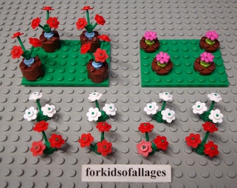 Pack of Lego Flowers - Greenery Plants Foliage Parts / Pieces