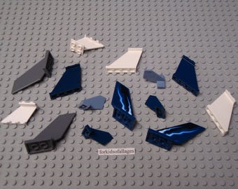 Lego TAIL FINS Airplane Helicopter Race Car Plane Parts -- 14 Pieces (Pack I)