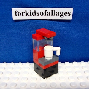 Toy COFFEE MAKER Built of Lego Pieces -- Minifigure Accessory For City Office Building, Town Kitchen +