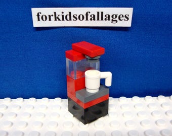 Toy COFFEE MAKER Built of Lego Pieces -- Minifigure Accessory For City Office Building, Town Kitchen +