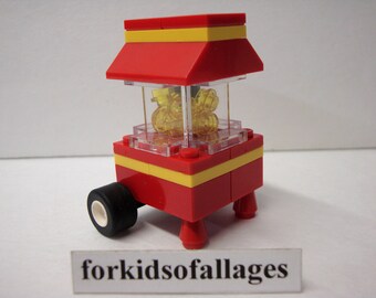 Popcorn Popper Machine Built Of Lego Pieces - Movie Theater Mall Kiosk Street Food Stand