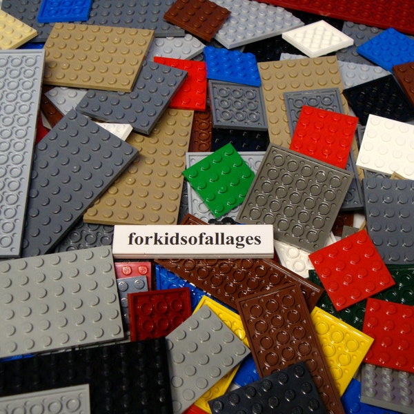 25 Lego Flats Plates Mixed Bulk Lot 4x4 4x6 6x6 6x8 up to 6x16 Dots/Studs