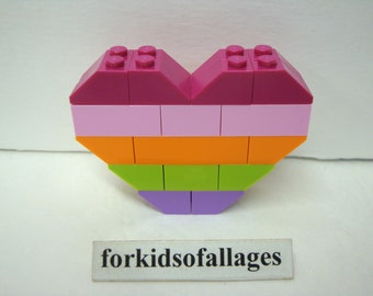 Custom Built Heart Made With Lego Bricks (your Choice of Color