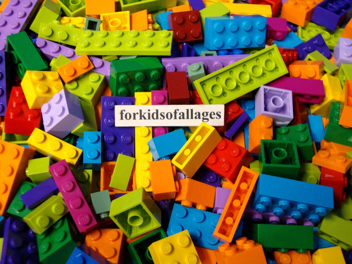 100 Bulk Basic Lego Pieces: Bricks Blocks Plates w/ Bright | Etsy