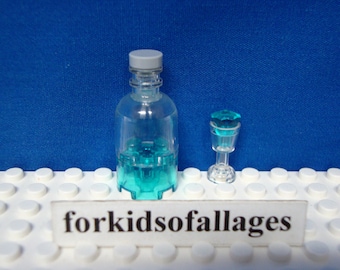 Lego Pieces: Water Bottle & Glass (Minifigure Accessories Lot)