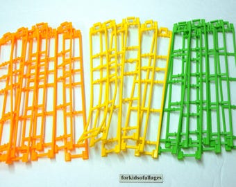 20 Micro K'nex Track 8 Inch Straight Orange Yellow Green Knex Roller Coaster Parts Lot