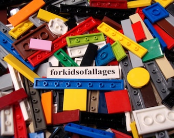 50 Lego Tiles / Finishing Plates - Random Mix of Assorted sizes & colors - Smooth Thin Flat Legos