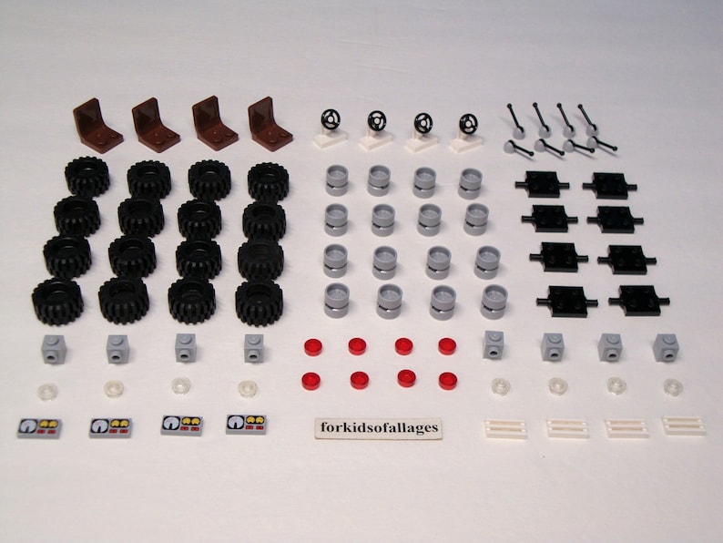 Lego Pieces Wheels/rims Rubber Tires Axles Steering Etsy